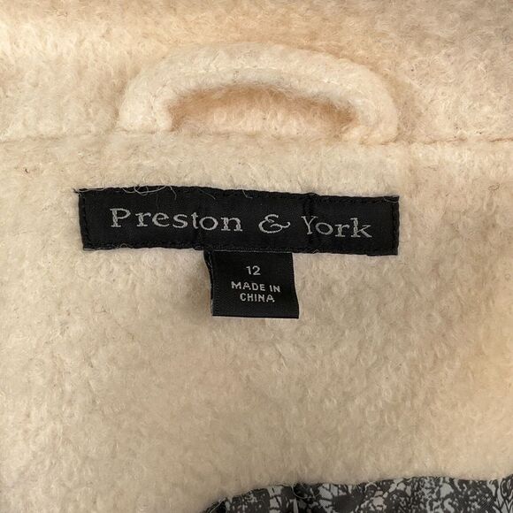 Preston & York Cream Wool-Blend Flared Coat with Wide Collar - Picture 5 of 11